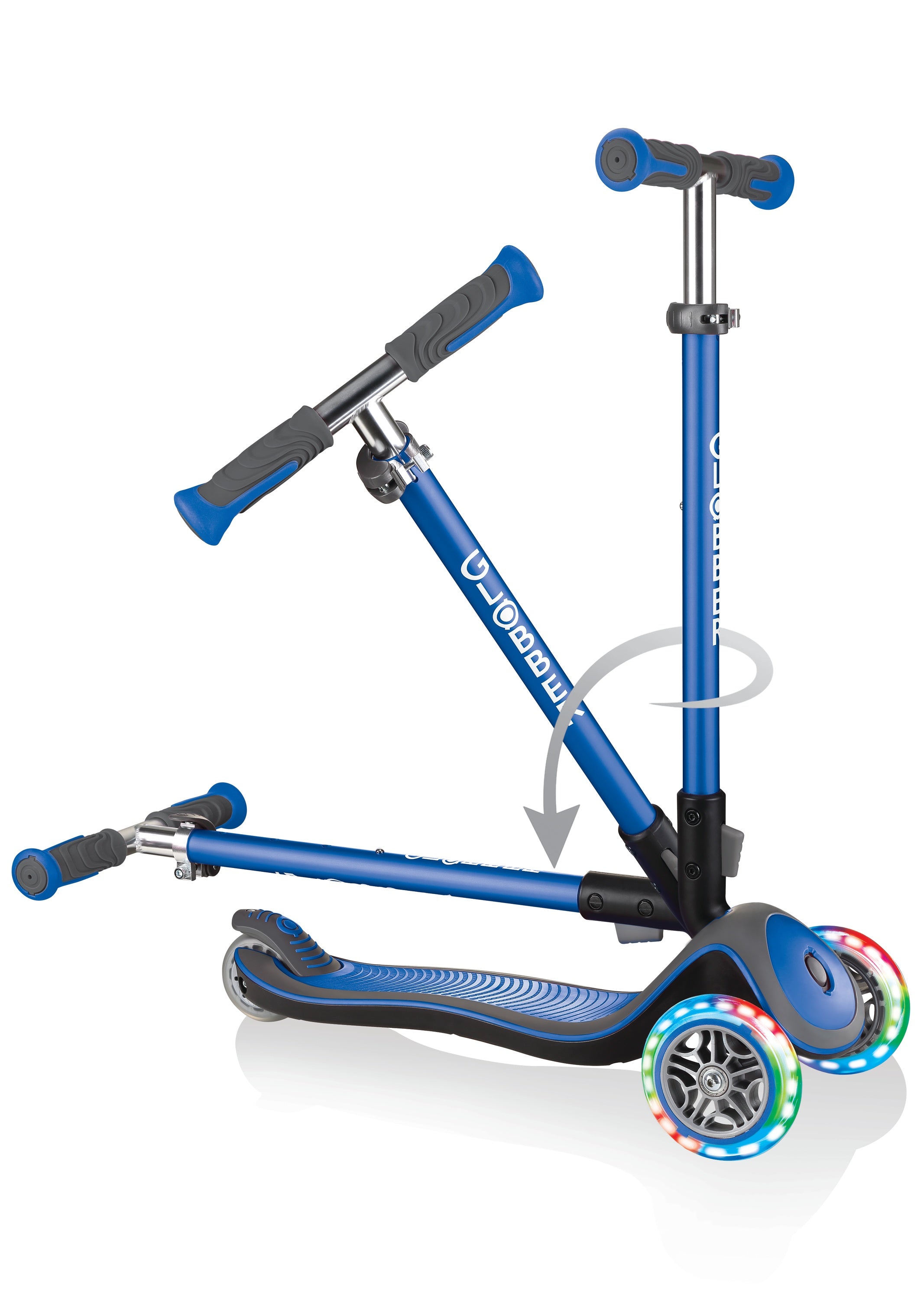 Globber Elite Deluxe With Lights Blue