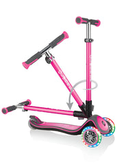 Globber Elite Deluxe With Lights Pink
