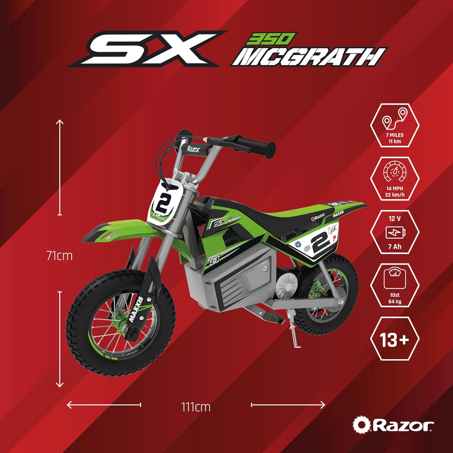 Sassonic Rocket Razor Razor Motorbike Dirt Rocket Sx350 22Km/Hr – ELC Toys Qatar