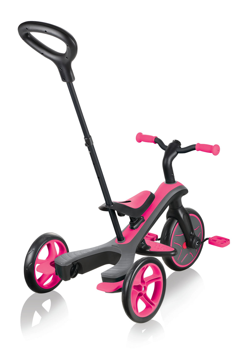 Globber Trike Explorer Fuchsia Pink All-In-One Kids Tricycle and Balance Bike