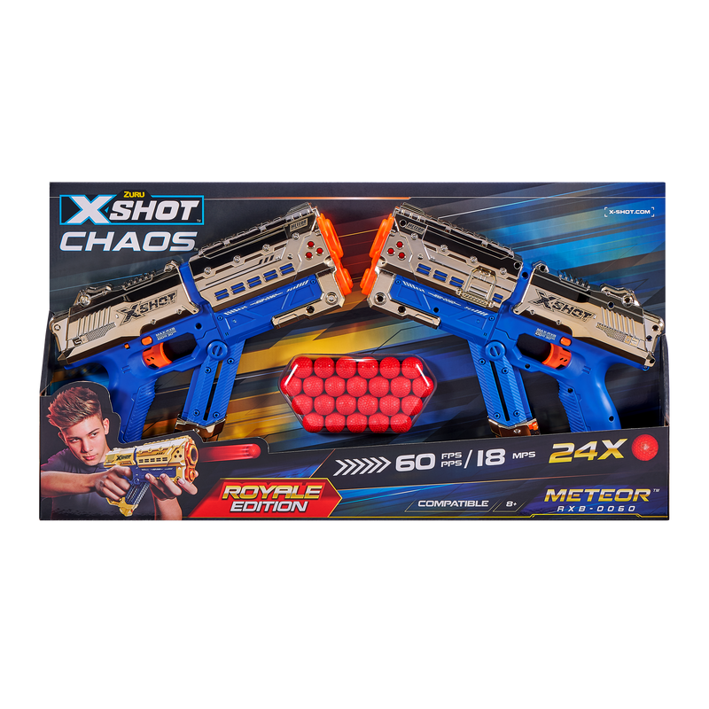 X Shot Dart Ball Blaster Chaos Silver Two Gun