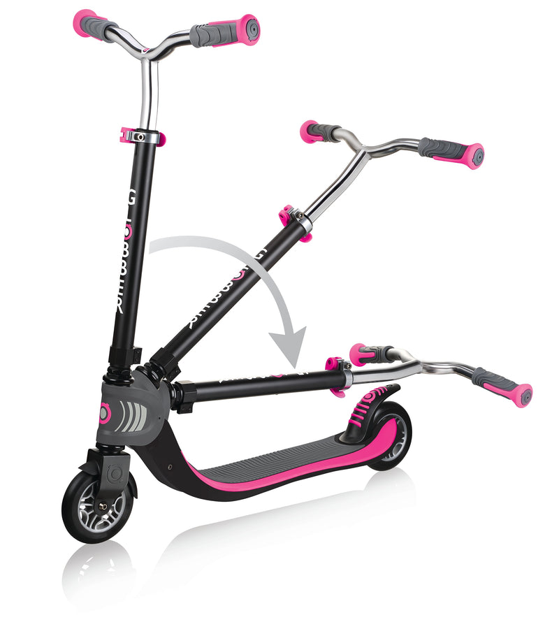 Globber Flow Foldable 125 Black/Pink 2-Wheel Scooters for Kids and Teens