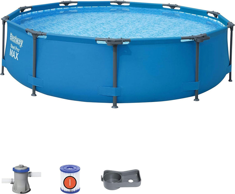 Bestway Steel Pro Frame Swimming Pool with Pump 10 feet x 30 Inch, Assorted