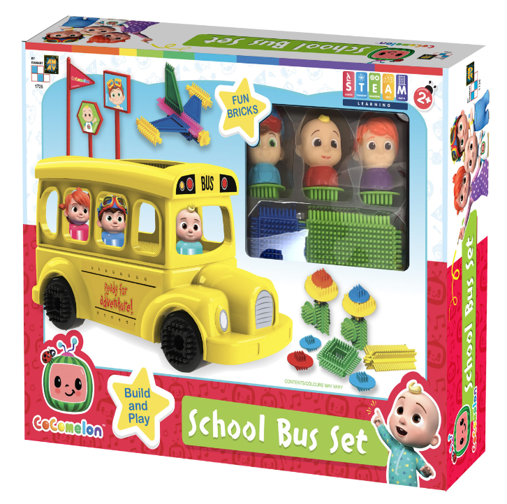 Cocomelon School Bus Set Building Blocks