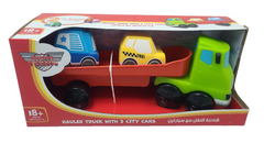 Motor Town Truck With 2 City Cars