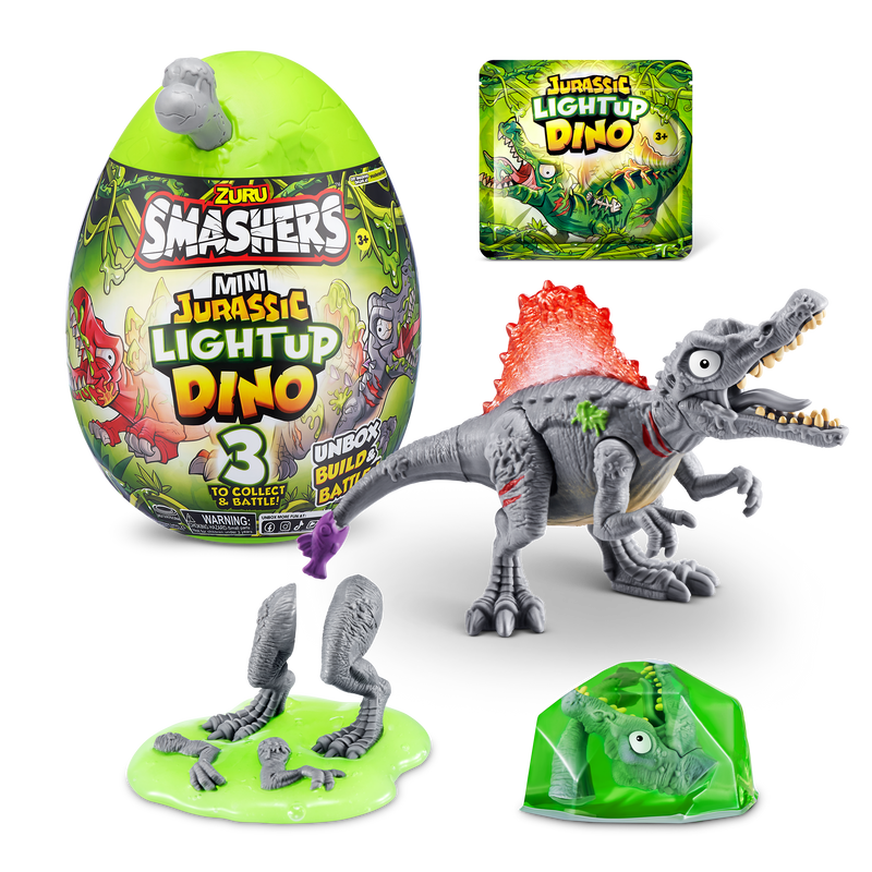 Smashers Jurassic-Series 1 Mini Light-Up Dino 3 Assorted