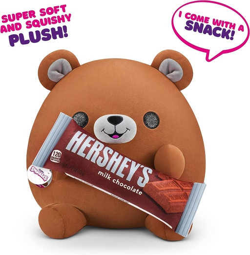 Zuru Snackles Bear Plush Holding Hershey'S Milk Chocolate Medium