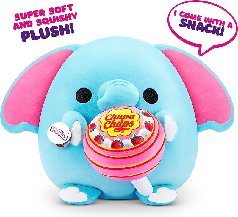 Zuru Snackles Elephant Plush Holding Chupa Chups Lollipop Medium