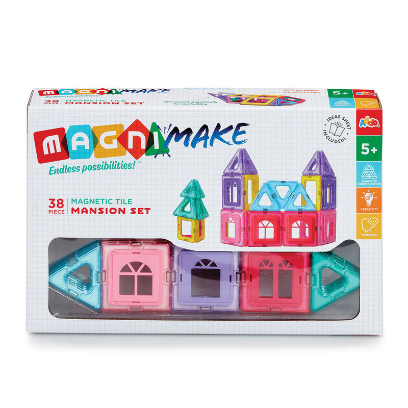 Addo Magnimake 38 Piece Magnetic Tile Mansion Set