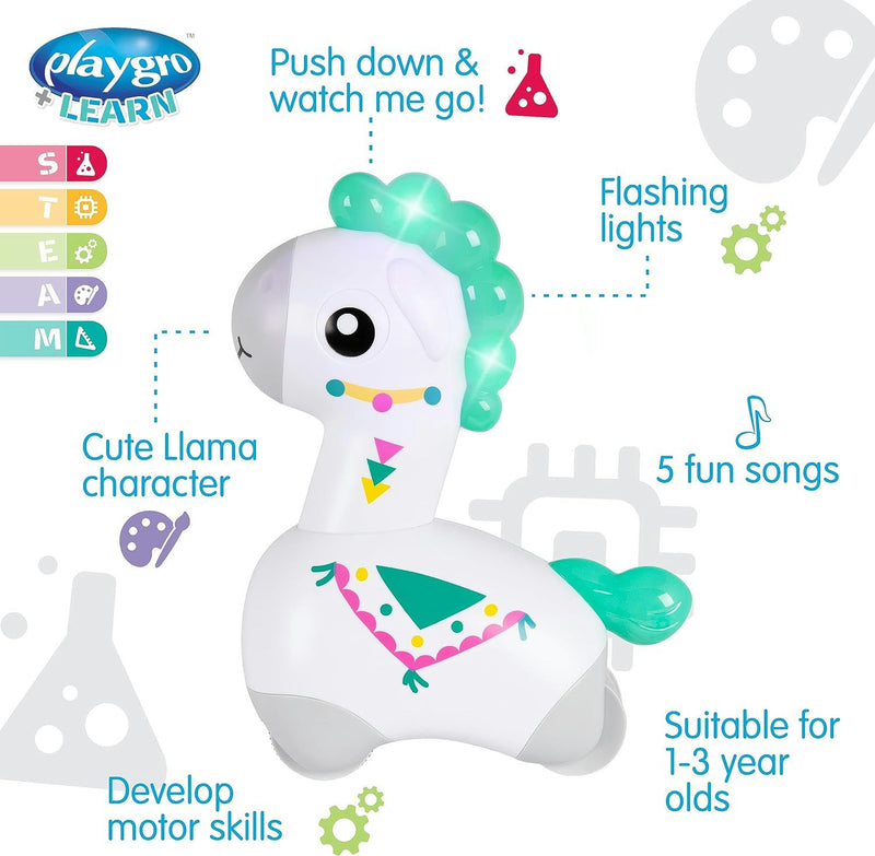 Playgro Light Me Up Push and Go Musical Llama