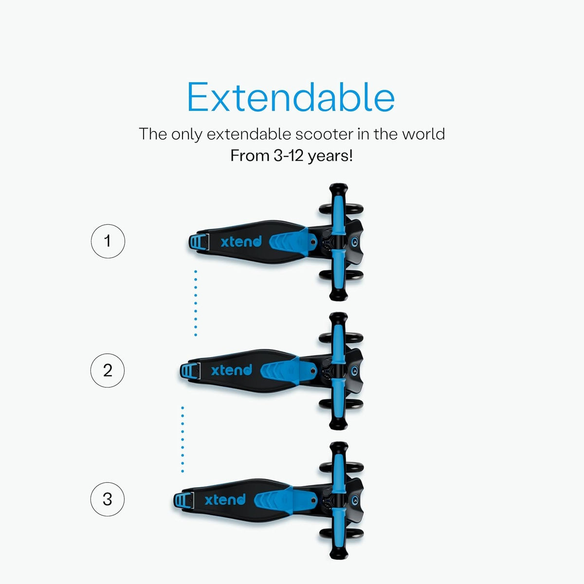 SmarTrike Xtend Blue Adjustable Scooter Ride-On for Kids
