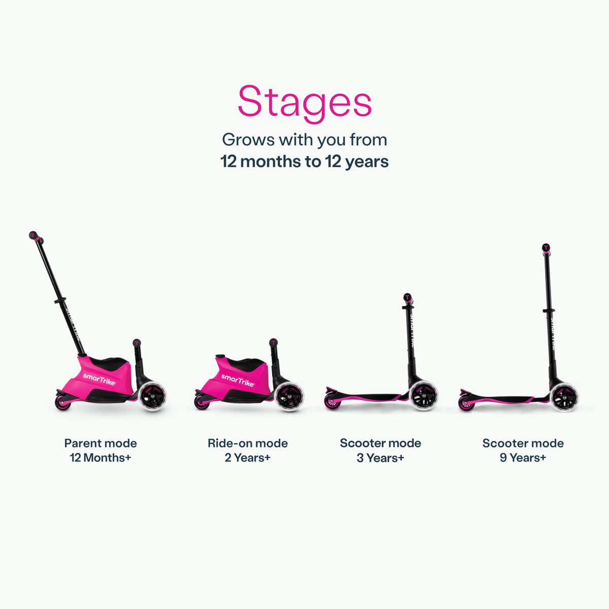 Smartrike Xtend Scooter Ride-On Pink