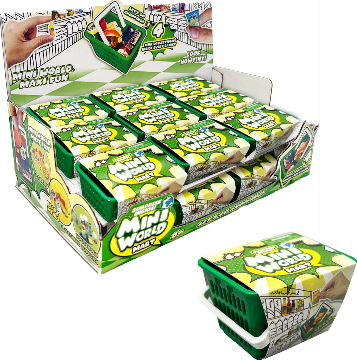 ميني وورلد Mini Mart سلة تسوق مفاجآت، قطعة واحدة عشوائية