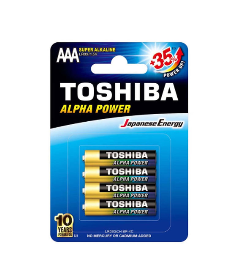 Toshiba Alkaline Alpha Power Battery AAA 4-pack