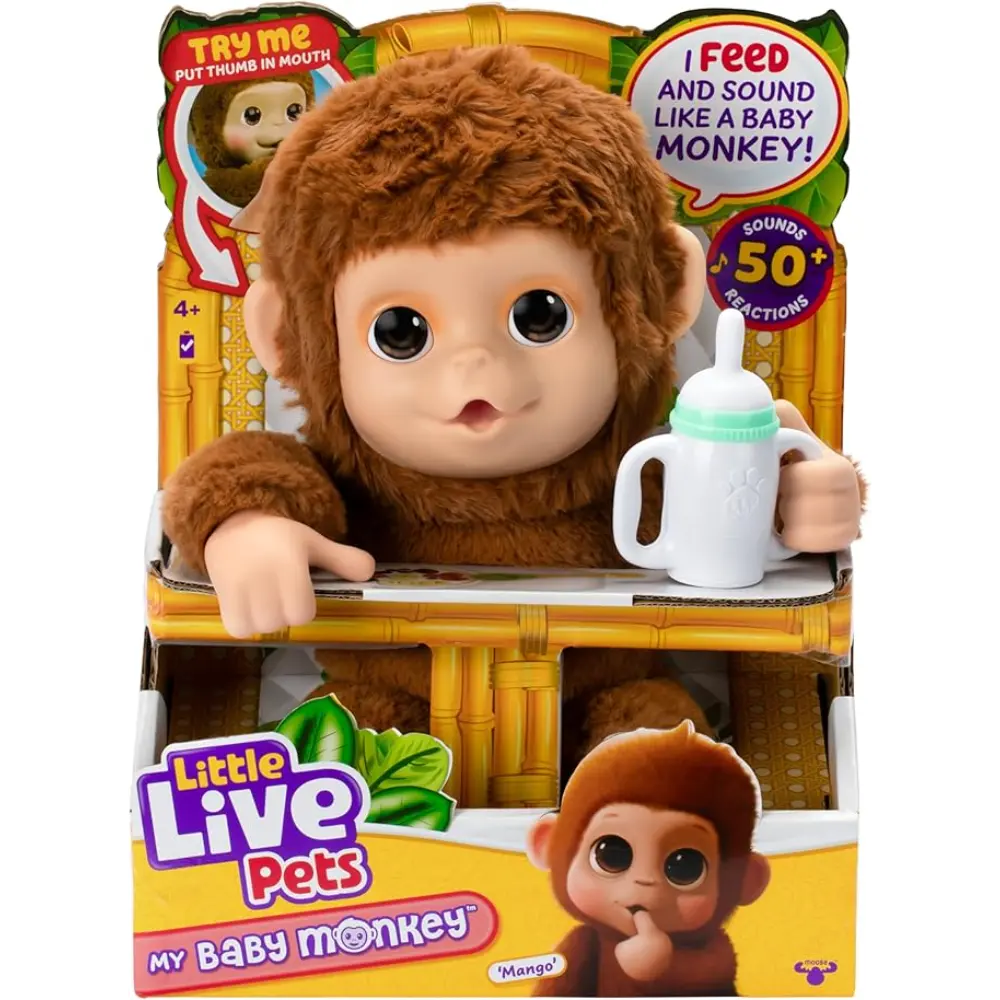 Littlelivepets Mb Monkey Plush S/Pk Battery Operated