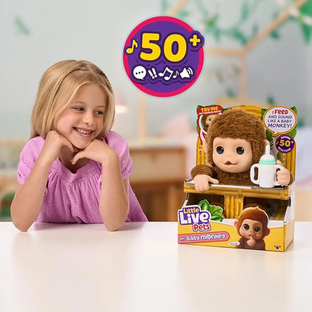 Littlelivepets Mb Monkey Plush S/Pk Battery Operated