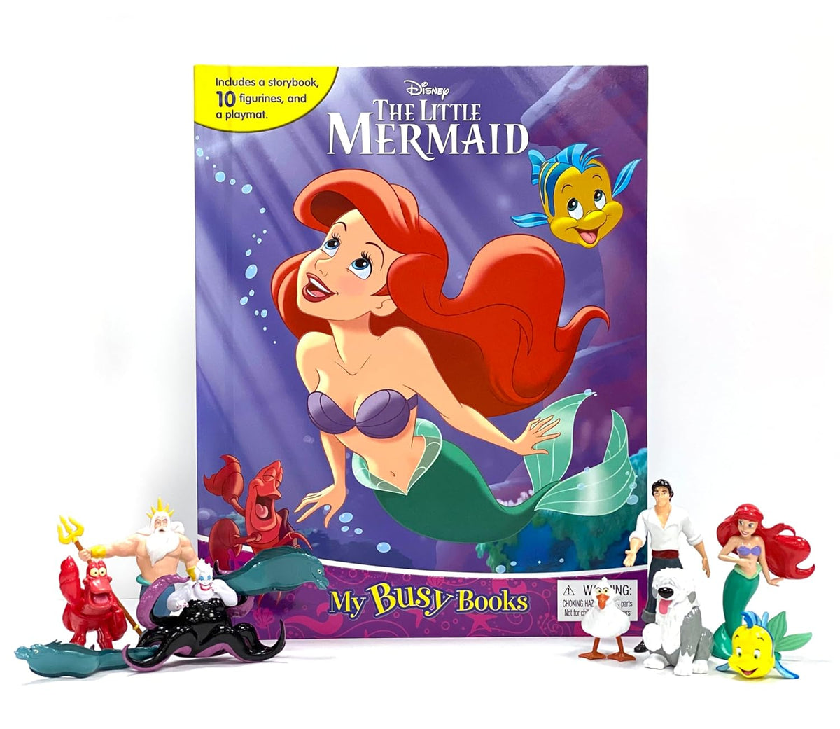 Disney The Little Mermaid Busy Books Storybook with Figurines and Playmat for Kids