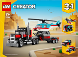 Lego Creator 3-in-1 Flatbed Truck with Helicopter 31146 Building Set