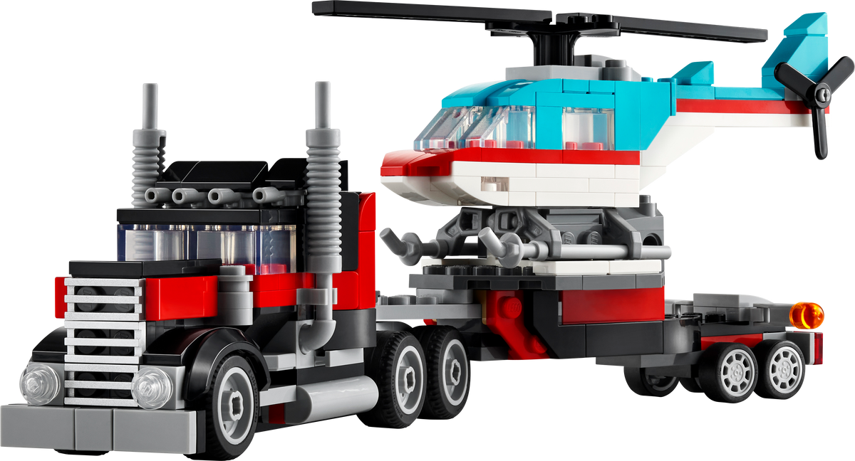 Lego Creator 3-in-1 Flatbed Truck with Helicopter 31146 Building Set