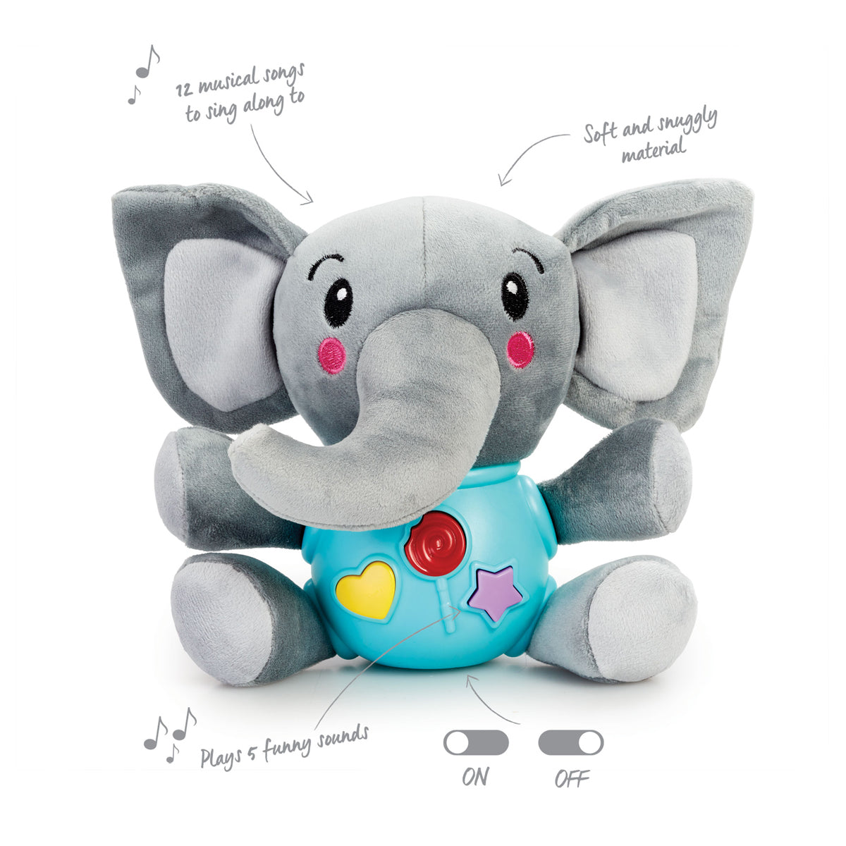 Little Lot Musical Elephant يعمل بالبطارية