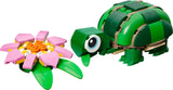 Lego Creator Turtle مع Water Lily Flower Nature Themed مجموعة بناء