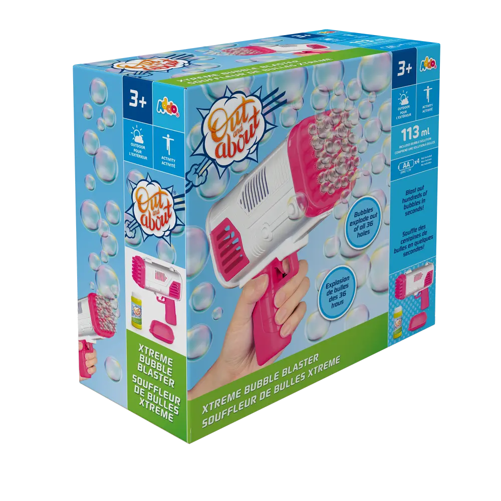 Addo Out and About Xtreme Bubble Blaster Pink Battery Operated