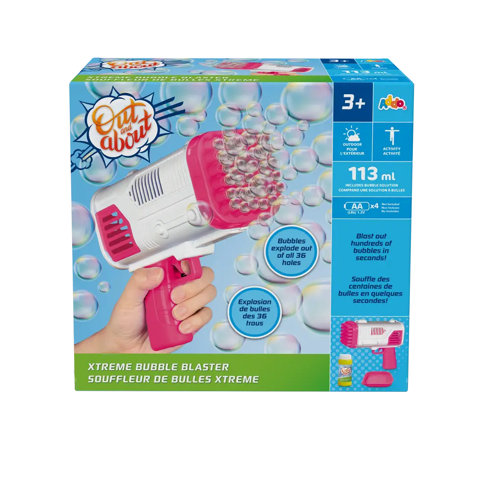 Addo Out and About Xtreme Bubble Blaster Pink Battery Operated