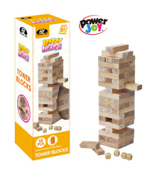 Power Joy Wooden Tower Blocks 54-Piece Stacking Game