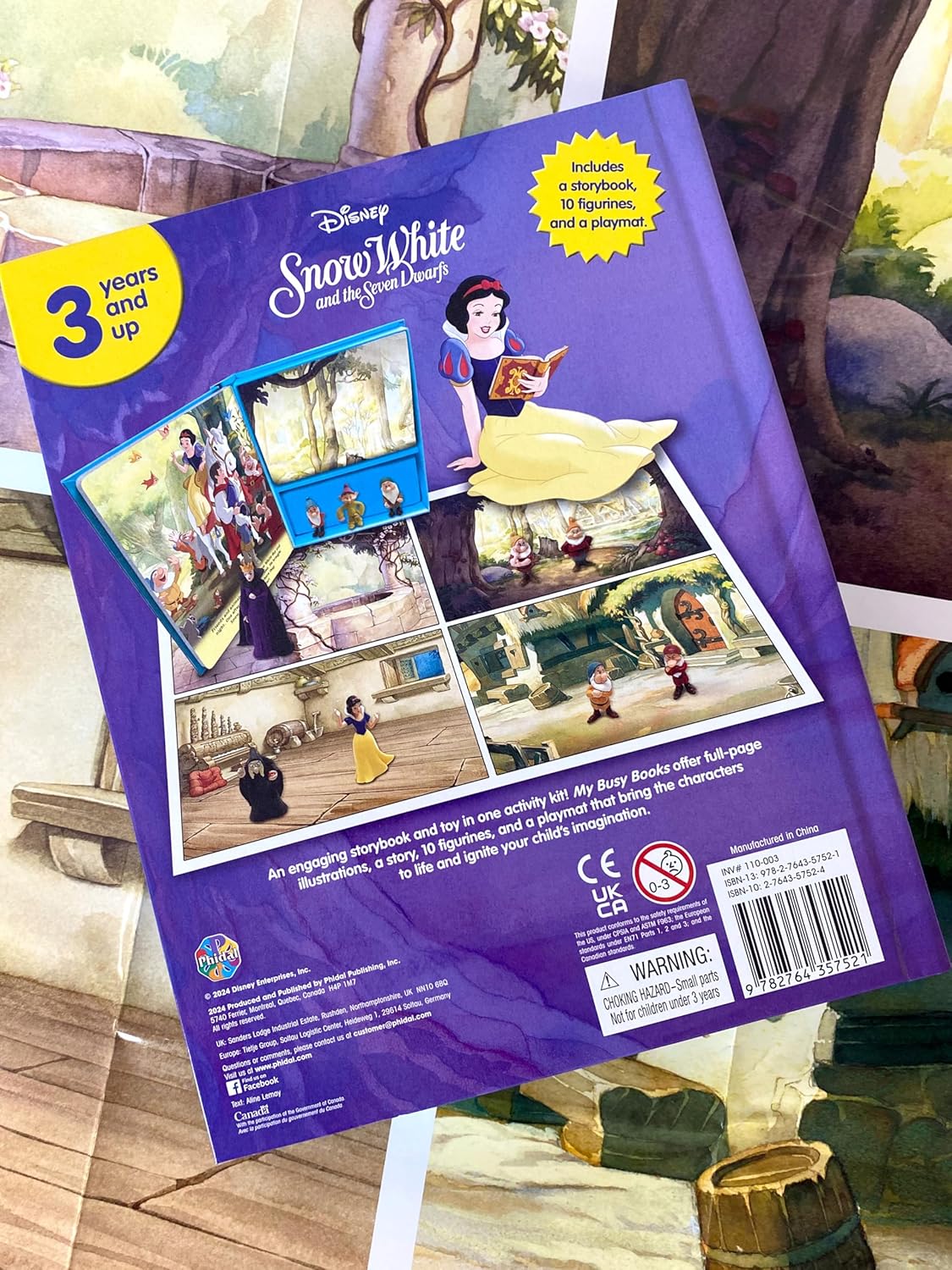 Disney Snow أبيض My Busy Books Storybook مع Figurines