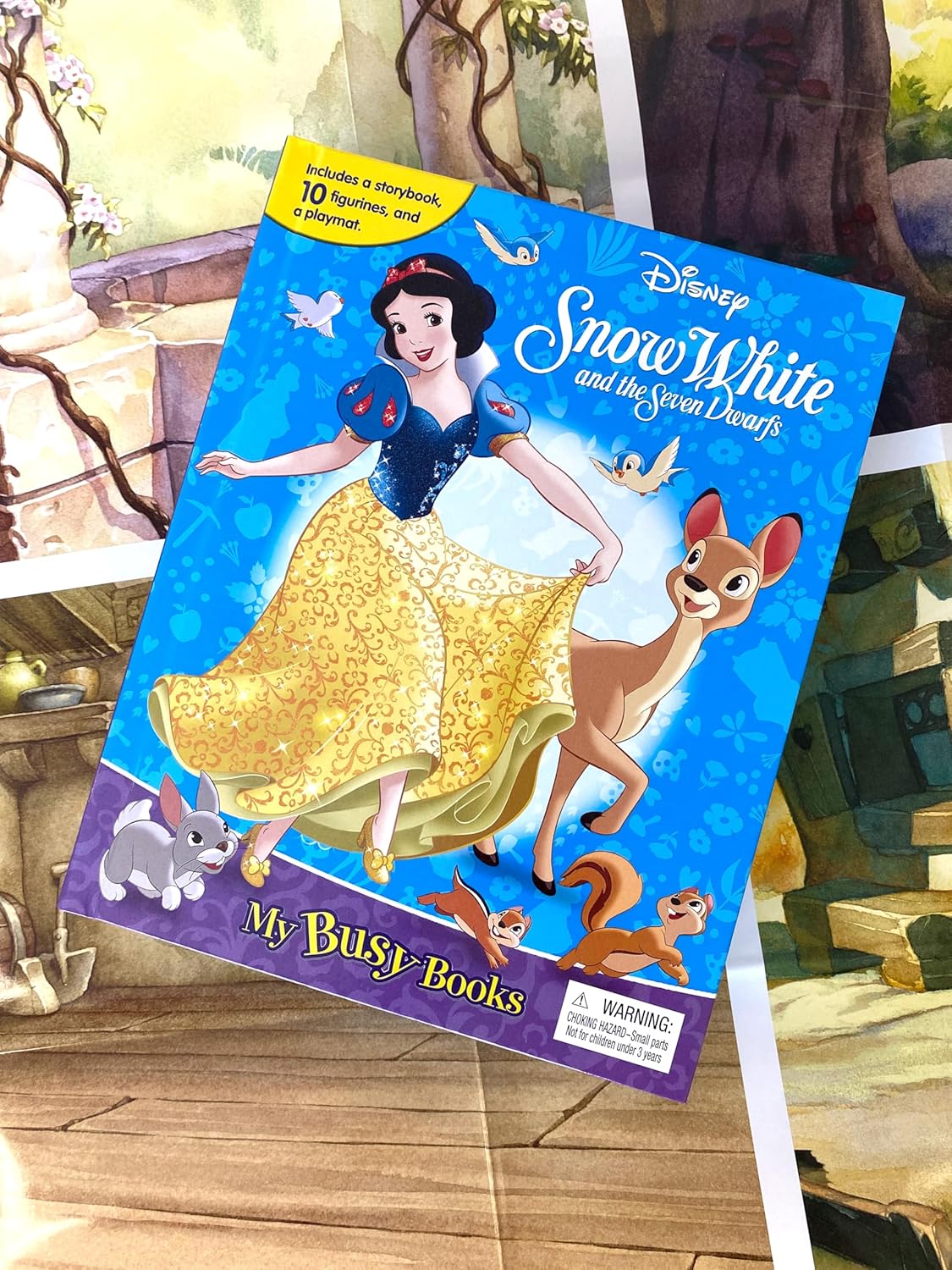 Disney Snow أبيض My Busy Books Storybook مع Figurines