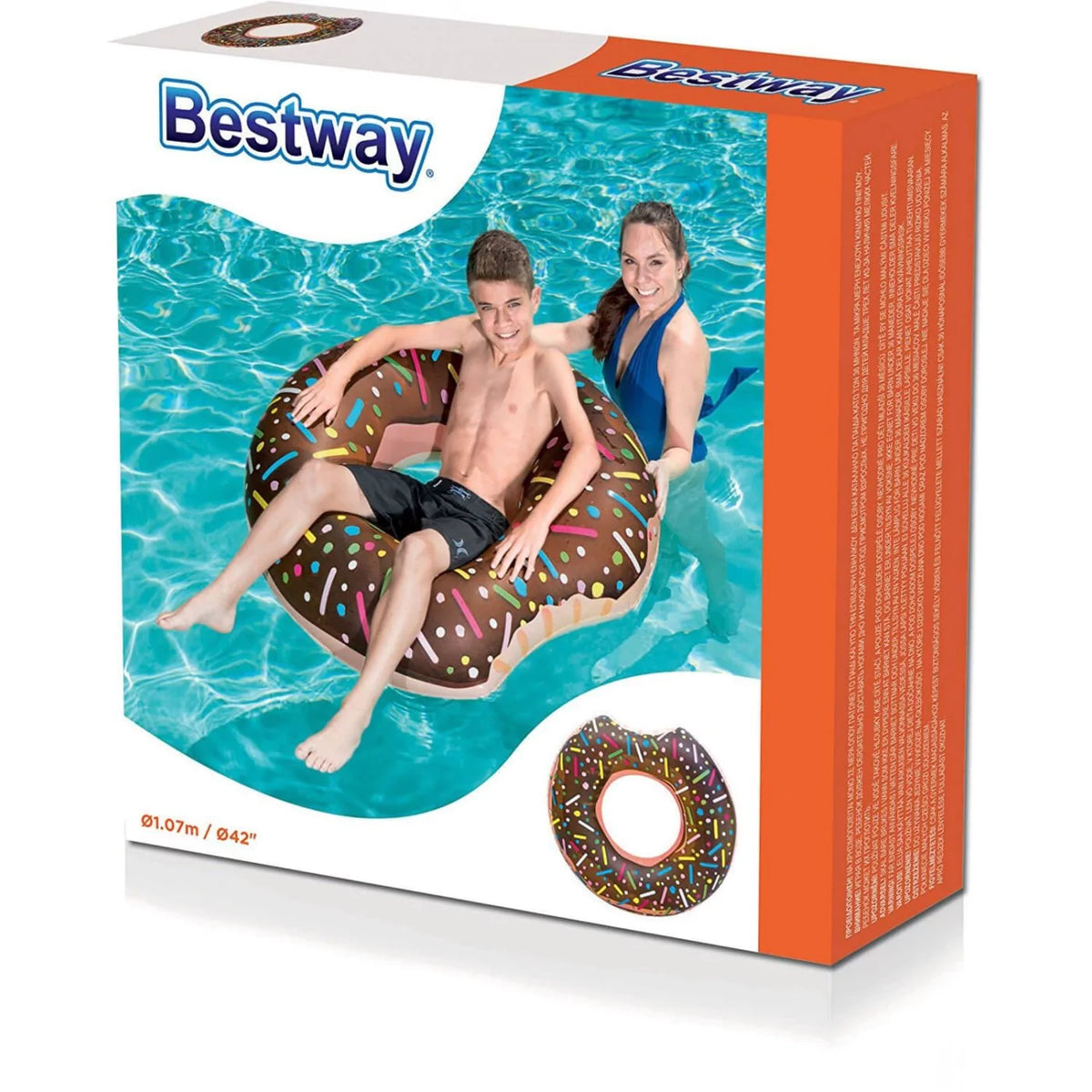 Bestway سباحة عوامة Donut ١٠٧cm متنوع Colors - Random Selection