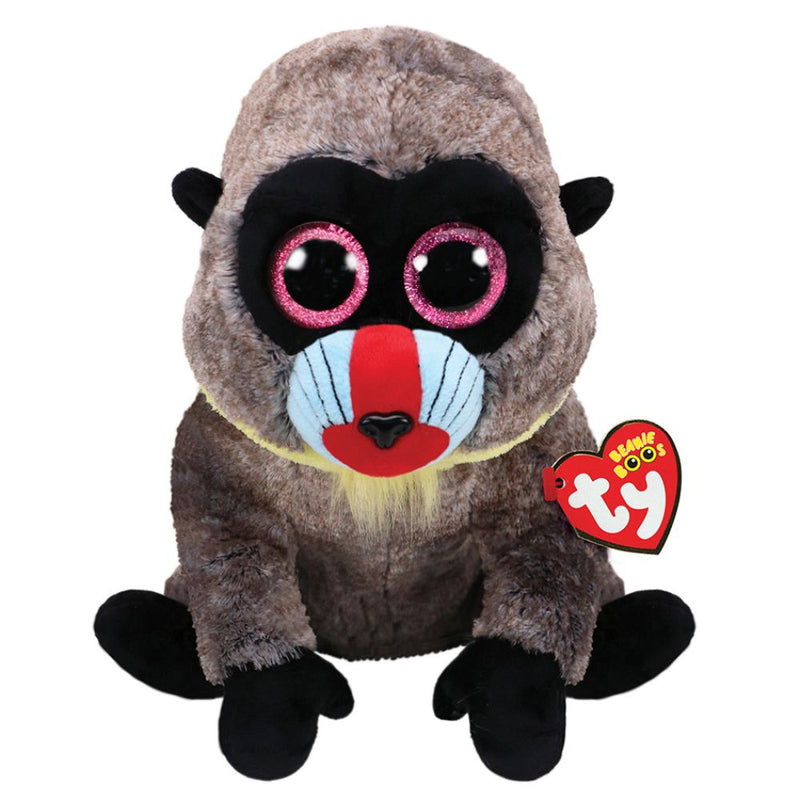 TY Beanie Boos Wasabi Baboon 10-Inch Plush Toy - Grey Collectible Stuffed Animal for Kids