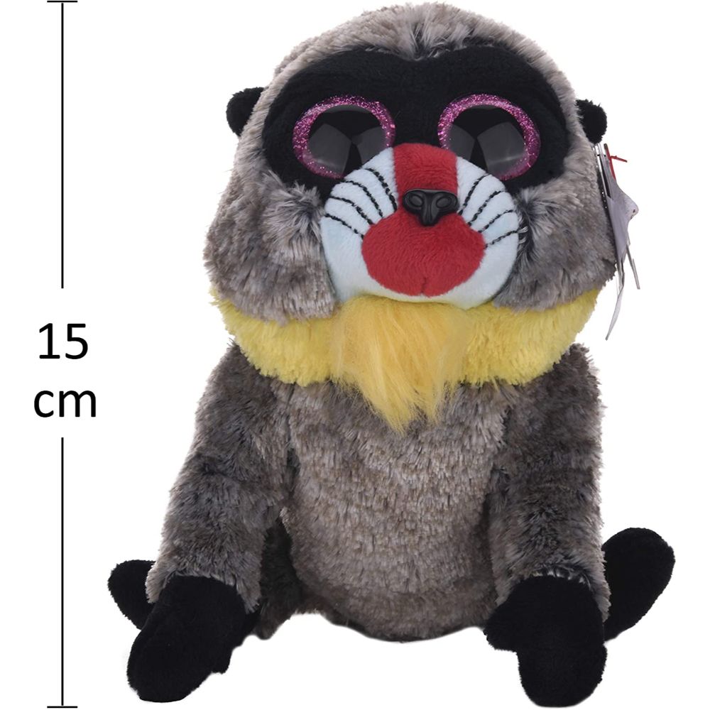 TY Beanie Boos Wasabi Baboon 10-Inch Plush Toy - Grey Collectible Stuffed Animal for Kids