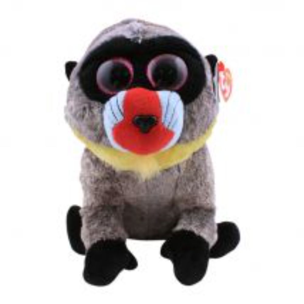 TY Beanie Boos Wasabi Baboon 10-Inch Plush Toy - Grey Collectible Stuffed Animal for Kids