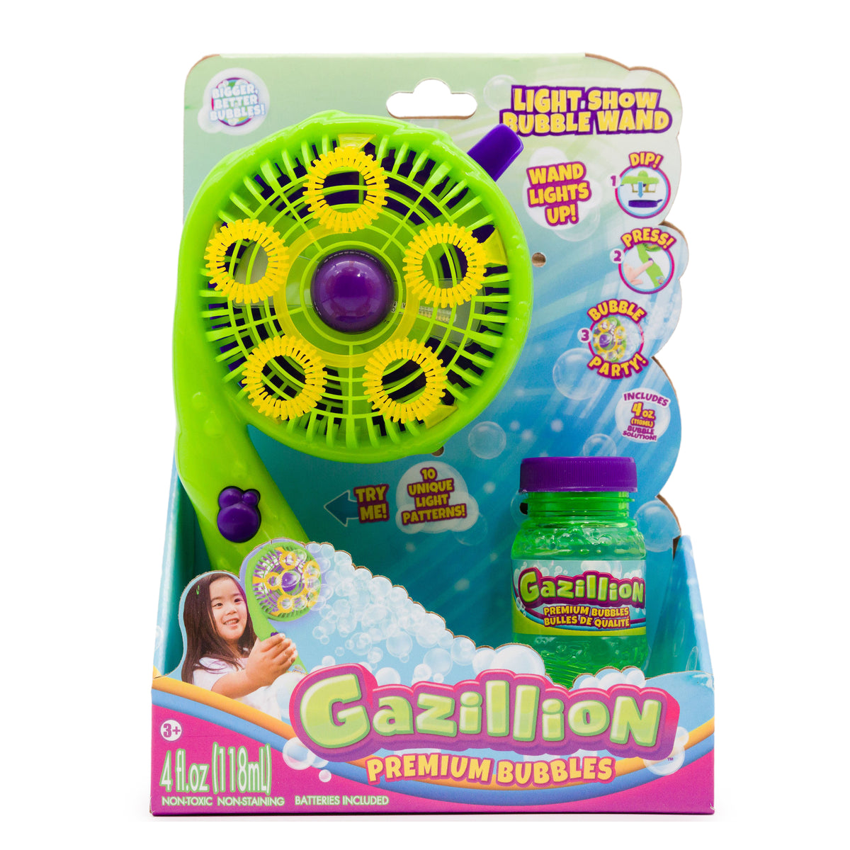 Gazillion Light-Up Bubble Wand Outdoor Bubble Toy