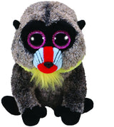 TY Beanie Boos Wasabi Baboon 7-Inch Plush Toy - Grey Collectible Stuffed Animal for Kids