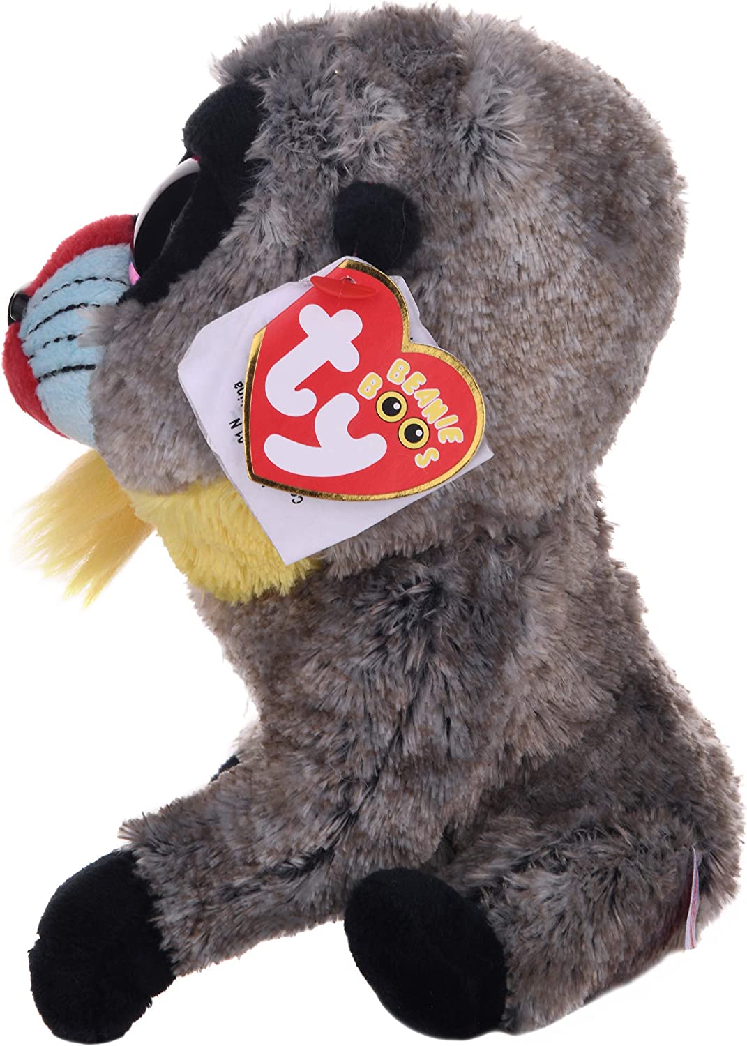 TY Beanie Boos Wasabi Baboon 7-Inch Plush Toy - Grey Collectible Stuffed Animal for Kids