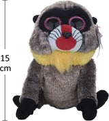 TY Beanie Boos Wasabi Baboon 7-Inch Plush Toy - Grey Collectible Stuffed Animal for Kids