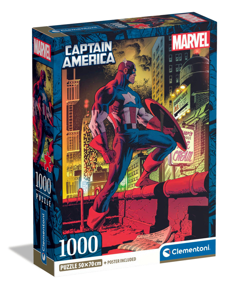 Clementoni 1000-pieces Puzzle  Marvel Captain America & Poster