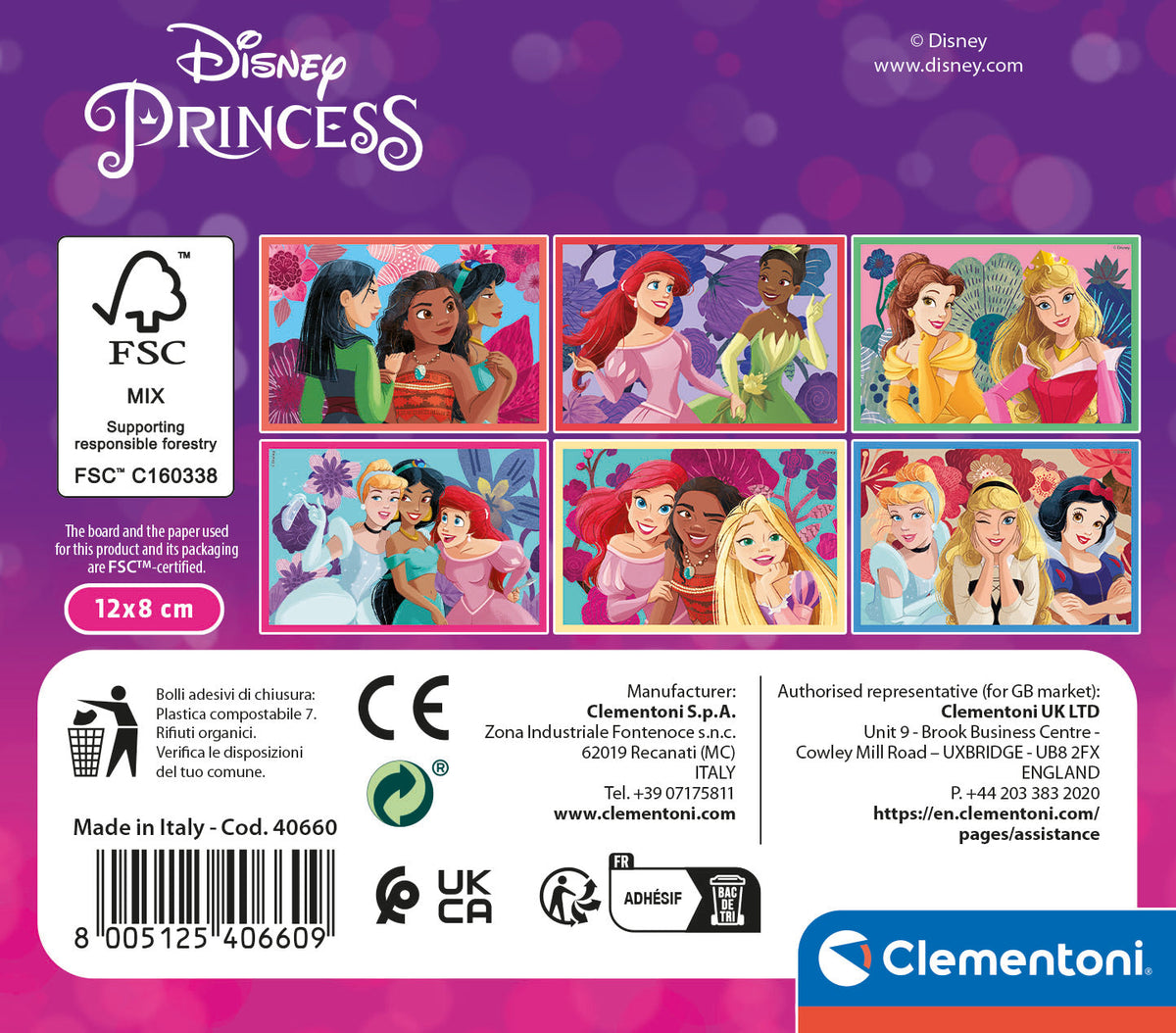 Clementoni  6-Pieces Puzzle Cubes Disney Princess