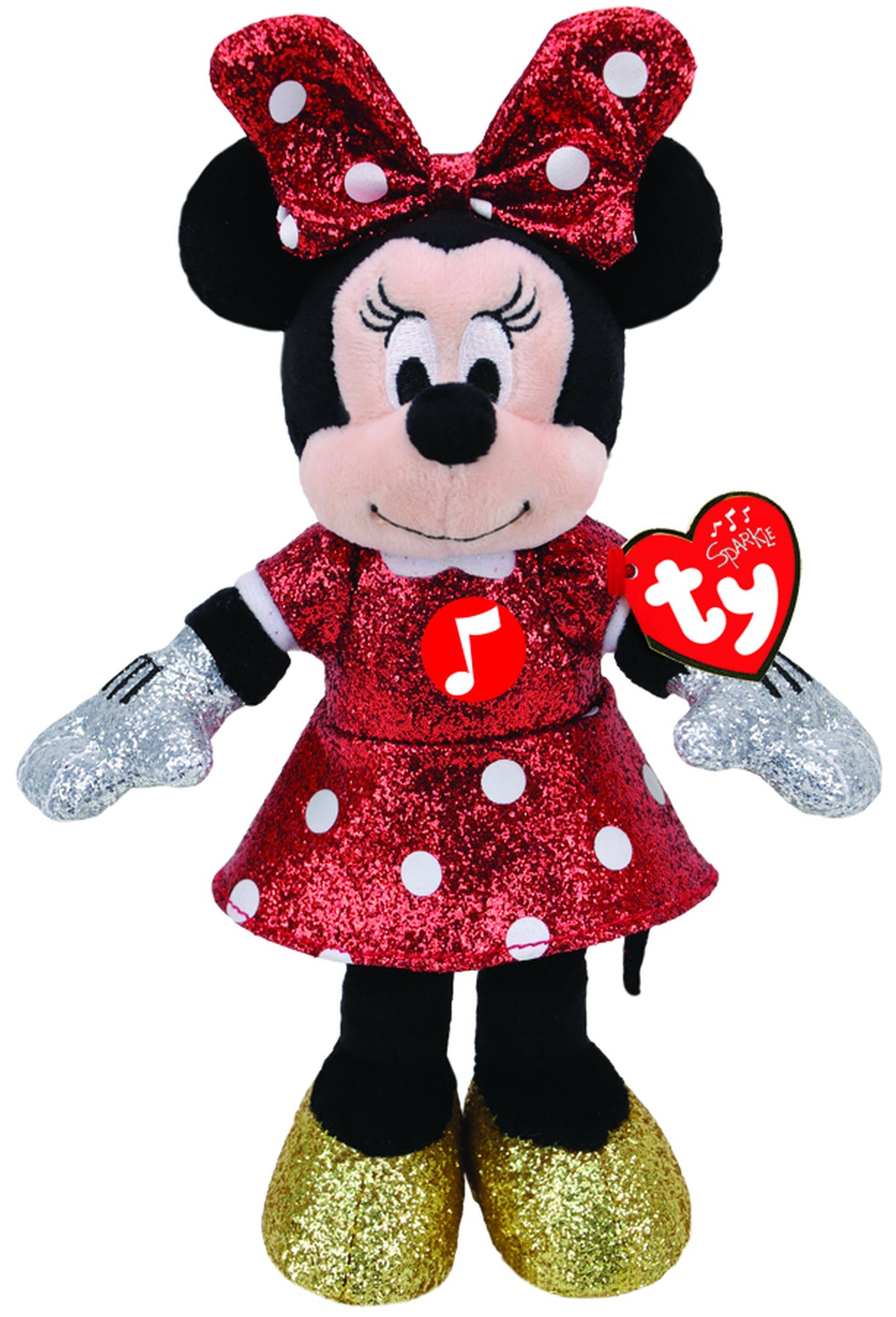 TY Disney Minnie Plush Sparkle Red Sound Reg