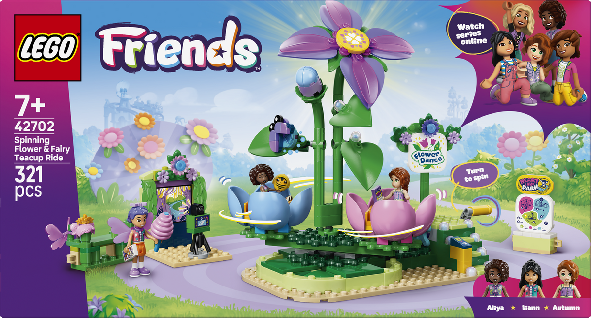 Lego Friends Spinning Flower & Fairy Teacup Ride Building Set 321-Pieces, Ages 7+