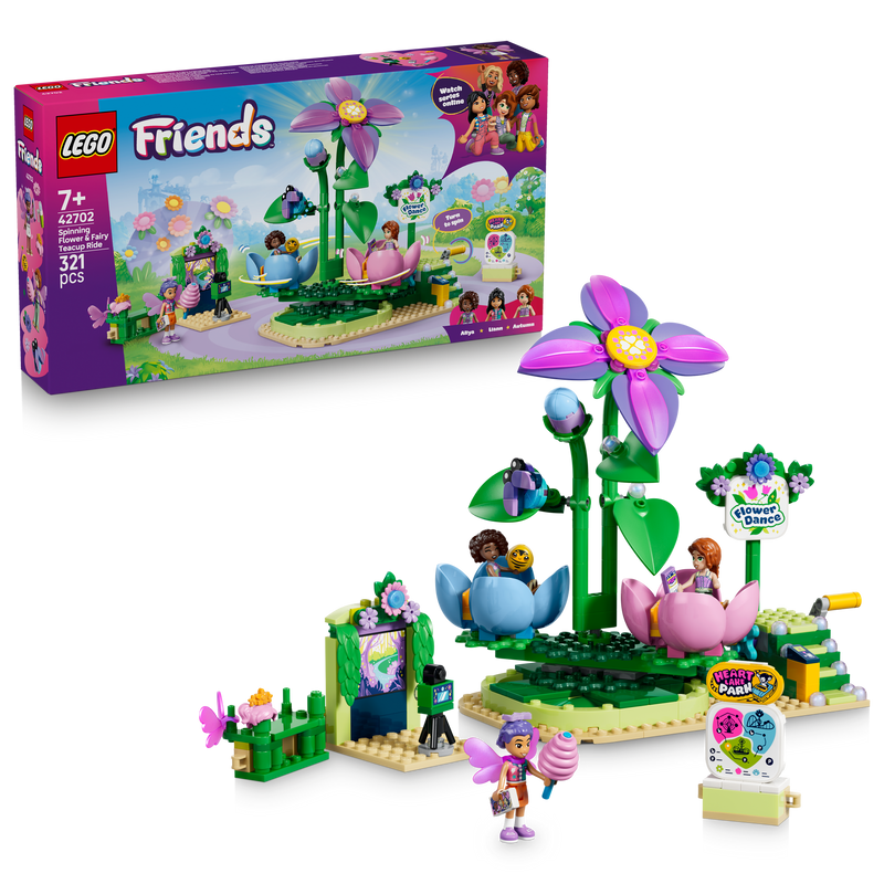 Lego Friends Spinning Flower & Fairy Teacup Ride Building Set 321-Pieces, Ages 7+