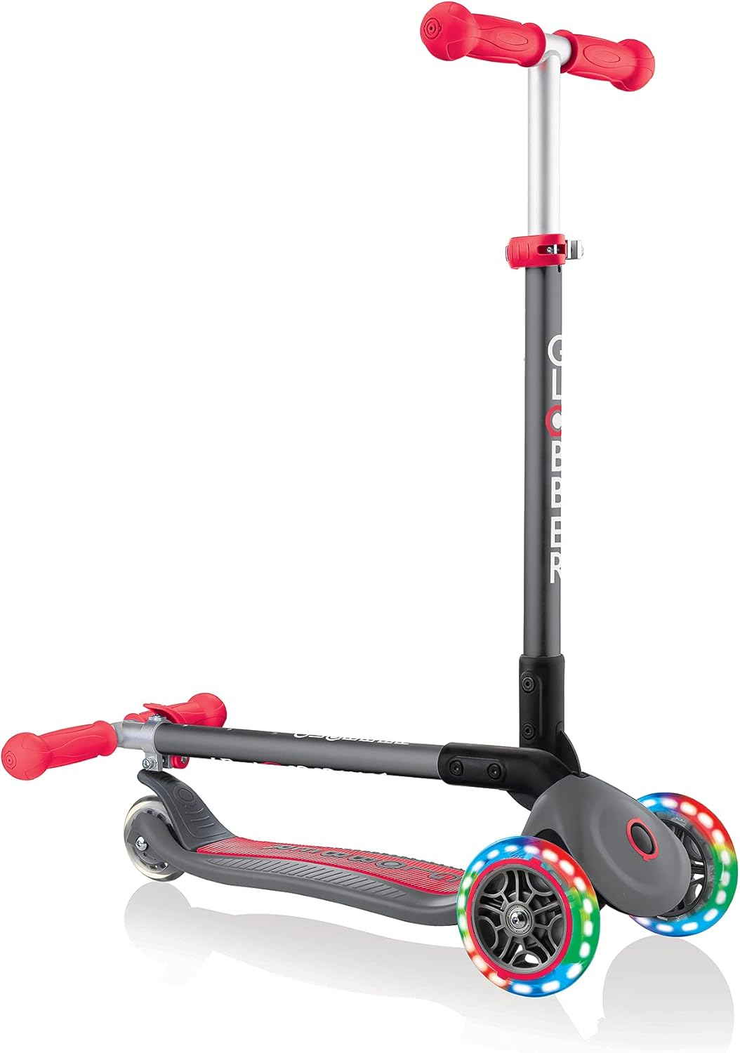 Globber Primo Foldable Lights Grey Red