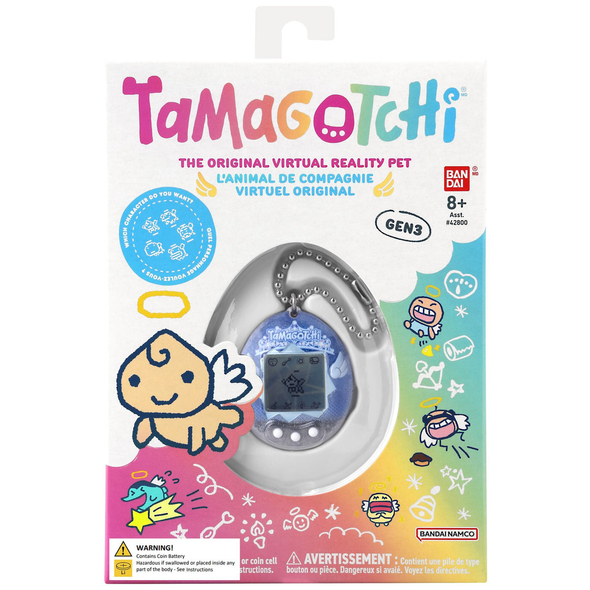 Tamagotchi Original Angel Tiara Battery Operated Digital Game with 3D Wings and Shooting Star