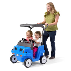 Side-By-Side Push Around SUV Ride-On Car for 2 Kids with Push Handle