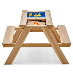 Plum Surfside Wooden Sand & Water Picnic Table-Natural