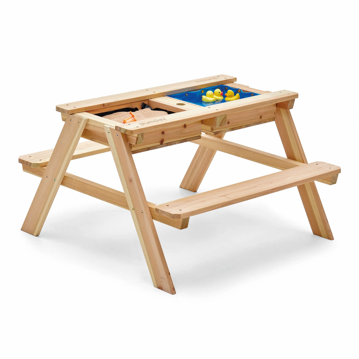 Plum Surfside Wooden Sand & Water Picnic Table-Natural