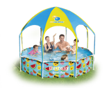 Bestway Steel Pro UV Careful Splash-in-Shade Round Above Ground Play Pool - 244x51cm