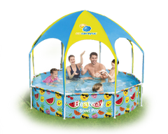 Bestway Steel Pro UV Careful Splash-in-Shade Round Above Ground Play Pool - 244x51cm